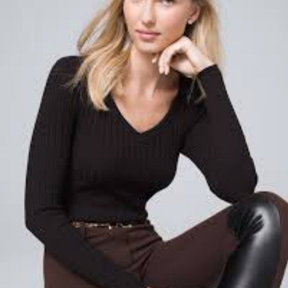 White House Black Market Sweaters - WHBM BLACK V NECK SWEATER